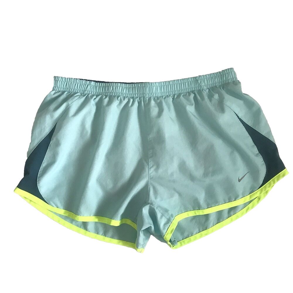 Nike Dri-Fit Tempo Pacer 5k Athletic Shorts Women Size M Blue Volt Lined Run Gym